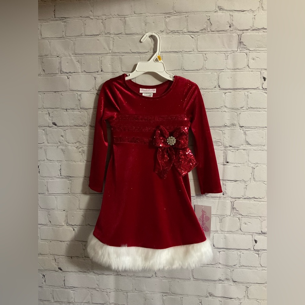 NWT Bonnie Jean Red Christmas Dress Size 3T